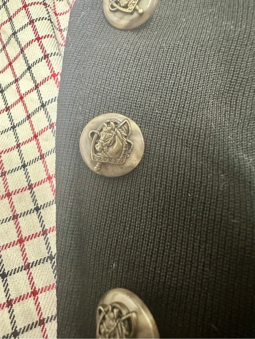Vintage Y2K Ralph Lauren Black Wool Riding Vest